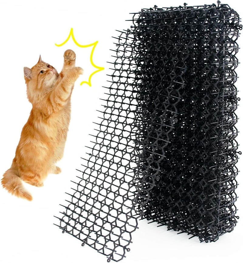 HakyPaky 16 x 8 Inch Cat Scat Mat with Spikes, Scat Mat for Cats Cat Deterrent Mat Digging Stopper Repellent Spike Mat 12 Pack - Image 1